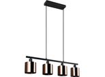 Reality Leuchten Pendelleuchte "Jason, HäNgelampe Esszimmerlampe, 4-Flammig, Exkl. 4Xe14 Max 10W", Braun (Bronzefarben), 4, Ø 12Cm H: 150Cm, 1 Stk., Leuchten, HöHenverstellbar Max 150Cm, Mit Semi-Transparenten Kunststoff-Schirmen, Pendelleuchte