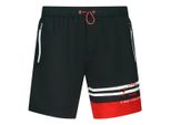 Karl Lagerfeld Bademode Rue Street Farbblock Logo Schwarze Badehose