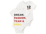 2 Baby Bodys im Fußball-Design