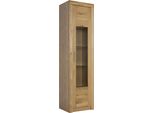Vitrine Vogl MÖBelfabrik "Toronto", Braun (Wildeiche Teilmassiv), B:52Cm H:191Cm T:42Cm, SchräNke, Vitrine