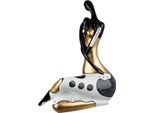 Skulptur Gilde "Skulptur Frau Jasmine", Schwarz, Weiß, B:39Cm H:56Cm T:30Cm, Kunstharz, Dekofiguren