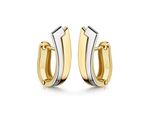 Paar Creolen "375/- Gelbgold Bicolor Glanz", Mehrfarbig, Fascination by Ellen K., Ohrringe, Damen, One-Size, Gold