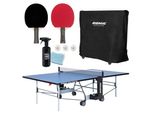 DONIC Tischtennisplatten-Set Roller Outdoor 800 inkl. 2x Tischtennisschläger, 3x Tischtennisbälle, 1x Abdeckhülle, 1x Tischreiniger