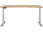 Schreibtisch Germania "Jet", Lindberg, Eiche, Nachbildung, Silber, Silber, Lindberg, Eiche, Nachbildung, B:160Cm H:72Cm T:80Cm, Tische, Schreibtisch