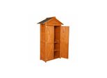 Werkzeugschrank Aus Holz, Ca. 88 X 45,5 X 168 Cm - Braun - Fenster