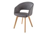 Riess-Ambiente Stuhl Nordic Star - Grau Strukturstoff Massivholz Mit Armlehne Gepolstert