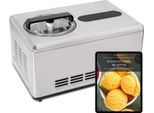 KLAMER 2-in-1 Eismaschine & Joghurtbereiter 2 L, 220 W Eiscrememaschine aus Edelstahl mit Kühl- und Heizfunktion, hausgemachtes Speiseeis mit selbstkühlendem Kompressor, inkl. Konsistenzsteuerung
