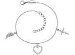 Armband Engelsrufer "Glaube Liebe & Hoffnung", Silber (Silberfarben, Kristallweiß, Kristallweiß), ArmbäNder, Damen, 20Cm, Silber 925 (Sterlingsilber), Armband, Made In Germany - Mit Zirkonia (Synth.)