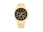 Multifunktionsuhr Tommy Hilfiger "Sam", Gold (Goldfarben, Schwarz), Armbanduhren, Herren, Quarzuhr, Armbanduhr, Herrenuhr, Edelstahlarmband, Analog, Tag