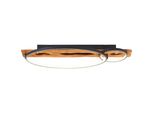 Brilliant Led Deckenleuchte "Pirus", Schwarz (Schwarz, Holz), H: 8Cm, 1 Stk., Leuchten, 70 X 30 Cm, 3300 Lm, 3000 K, Dimmbar, Schwarz/Holz, Led Deckenleuchte