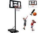 UISEBRT Basketballkorb Outdoor Basketballkorb mit ständer Rollen Basketballständer 230-305cm höhenverstellbar mit Basketball & Pumpe