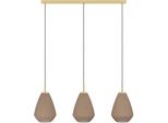 Eglo HäNgeleuchte "Caprarola Pendellampe, Messing, HäNgeleuchte, Esszimmerlampe, Lampe", Goldfarben, 3, H: 110Cm, 1 Stk., Leuchten, Esszimmerlampe, HäNgeleuchte Mit E27 Fassung, 90 Cm, HäNgeleuchte