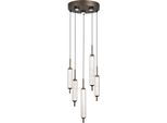 Searchlight Led Pendelleuchte "Cattail 5Lt Led-Pendelleuchte Aus Latte-Metall Mit Klarem Glas", Energieeffizienz: G (A-G), Latte, Klar, H: 35Cm, 1 Stk., Leuchten, Led Pendelleuchte