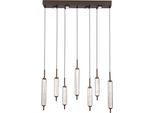Searchlight Led Pendelleuchte "Cattail 7Lt Led-Pendelleuchte Aus Latte-Metall Mit Klarem Glas", Energieeffizienz: G (A-G), Latte, Klar, H: 35Cm, 1 Stk., Leuchten, Led Pendelleuchte