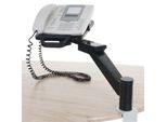 Telefonarm H555, Telefonhalter Telefonschwenkarm Tischhalterung, schwarz
