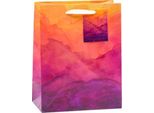 GeschenktüTe TSI Abendrot, Format A5, Mit Trageband Und BeschriftungskäRtchen, B 180 X T 100 X H 230 Mm, Pp-Folie, Orange-Rot, 6 StüCk