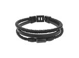 Lederarmband Tom Tailor "Schmuck Geschenk Edelstahl Leder Kautschuk", Schwarz, ArmbäNder, Herren, 22Cm, Edelstahl Kautschuk Leder, Edelstahl, Kautschuk, Leder, Lederarmband