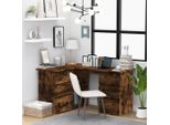 vidaXL Eckschreibtisch Räuchereiche 145x100x76 cm Holzwerkstoff - Eckschreibtisch - Eckschreibtische - Schreibtisch - Büroschreibtisch