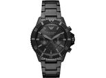 Die Emporio Armani Herrenuhr Ist Das Perfekte Geschenk, Um Sich Selbst Oder Einen Geliebten Menschen Zu VerwöHnen. Das Runde GehäUse Aus Edelstahl Wird Von Einem Hochwertigen Quarzwerk Im Chronographenstil Angetrieben. Diese Taucheruhr Hat Einen Durchmesser Von 43 Mm Mm. Das Armband, Edelstahl Schwarz, Mit Einer FaltschließE Mit DrüCkerverschluss Macht Sie Zu Einer Angenehm Zu Tragenden Uhr. Bei 1