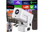 Mini-Projektor - Tragbar - Android 13-Projektor - WLAN - 360° drehbar - Full HD 4K - Für Smartphones