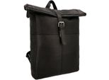 Uni Leder Rucksack - Herren Rolltop Messenger Rucksack Vintage Stadt Rucksack Outdoor Rucksack Laptop Tas Universitäts Rucksack Wander Rucksack Schwarz Leder 13L
