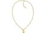 Kette Mit AnhäNger Tommy Hilfiger "American Icon", Gold (Gelbgoldfarben), Halsketten, Damen, Edelstahl, L: 45,5 B: 2Mm, Teilweise Mit Emaille, B:2Mm