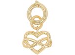 Charm-EinhäNger Amor "Herz/Infinity/Unendlichkeitsschleife", Gold (Gelbgoldfarben), Charms, Damen, Silber 925 (Sterlingsilber)