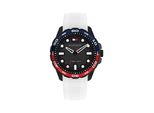 Quarzuhr Tommy Hilfiger "Th Regatta", Schwarz (Weiß), Armbanduhren, Herren, Quarzuhr, Armbanduhr, Damenuhr, Herrenuhr, Silikonarmband, Analog