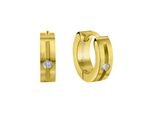 Paar Creolen Firetti "Schmuck Geschenk Edelstahl Ohrschmuck Ohrringe", Gelbgoldfarben, Kristallweiß, Kristallweiß, Ohrringe, Damen, 13Mm, Edelstahl, Mit Zirkonia (Synth.)
