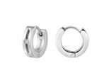 Paar Creolen Firetti "Schmuck Geschenk Edelstahl Ohrschmuck Ohrringe", Edelstahlfarben, Kristallweiß, Kristallweiß, Ohrringe, Damen, 13Mm, Edelstahl, Mit Zirkonia (Synth.)