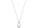 Kette Mit AnhäNger Skagen "Schmuck Geschenk Edelstahl Kariana Essential Waves", Silber (Edelstahlfarben, Weiß), Halsketten, Damen, Edelstahl Perlen, Edelstahl, Perlen, Mit Perle (Synth.)