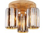 Nowa Deckenleuchte "Run", Braun, 3, Ø 13,5Cm H: 25Cm, 1 Stk., Leuchten, Deckenlampe, Kristalle, Wohnzimmer, Deckenleuchte