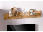 Wandboard Otto Home "Denis", Braun (Eichefarben), B:140Cm H:20Cm T:17Cm, Glas, Holzwerkstoff, Regale, Wandboard, Mit Glasboden
