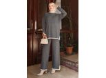 Schlitz Detailed Strickwaren Anzug Grau