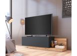 Lowboard Otto Home "Bristol", Grau (Kosmos Anthrazit, Coast Evoke Eichefarben), B:162,9Cm H:42,3Cm T:40Cm, Holzwerkstoff, Sideboards, Tv-Lowboard Lowboard, Breite Ca. 163 Cm