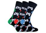 Herren Retro Gaming Funky Neuheit Videospiel Socken 6-11 | 3 Paare
