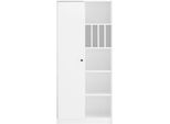 Aktenschrank Otto Home "Licia", Weiß, B:81,5Cm H:179Cm T:35Cm, Hartfaserplatte, Holzwerkstoff, SchräNke