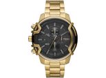 Chronograph Diesel "Griffed", Gold (Goldfarben, Schwarz), Armbanduhren, Herren, Chronograph, Quarzuhr, Armbanduhr, Herrenuhr, Stoppfunktion, Edelstahlarmband