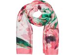 Schal styleBREAKER "Schal Mit Aquarell Blumen Muster", Damen, Rot (Koralle), Obermaterial: 100% Viskose Cv., Modisch, ModetüCher Schal