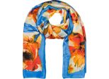Schal styleBREAKER "Schal Mit Aquarell Blumen Muster", Damen, Blau, Obermaterial: 100% Viskose Cv., Modisch, ModetüCher Schal