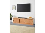 Lowboard Otto Home "SchröDer", Beige (Natur Gebeizt, Gewachst), B:170Cm H:45Cm T:40Cm, Fsc-Zertifiziertes Massivholz, Sideboards, Lowboard, Kommode Mit 3 SchiebetüRen, Aus Massivem Kiefernholz