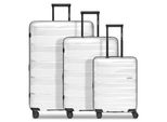 Kofferset Bergpfeil "Travel 4-Rollen Kofferset 3-Tlg. Mit Dehnfalte", Herren, Weiß, Polypropylen, Koffer-Sets