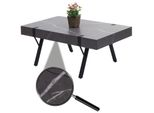 Couchtisch MCW-L54, Wohnzimmertisch Beistelltisch Sofatisch, Metall 43X110X60Cm ~ Marmor-Optik Grau