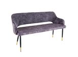 Riess-Ambiente Sitzbank Paris - 160Cm Grau Samt RüCkenlehne Goldene FußKappen Retro Metallbeine