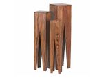 Wohnling WL1.564 Beistelltisch (3Er Set) Massiv-Holz Sheesham 25 Cm X 25 Cm X 100 Cm