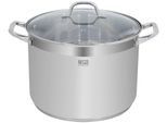 Kochtopf Resto Kitchenware "Libra, Topf Energiesparend Und SpüLmaschinenfest", Silberfarben, B:30Cm H:22,5Cm L:40,5Cm Ø:30Cm, TöPfe, Fleischtopf Kochtopf, Induktion, FüR Alle Herdarten Geeignet Mit HitzebestäNdigem Glasdeckel