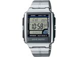 Funkchronograph Casio Funk, Silber (Silberfarben), Armbanduhren, Herren, Quarzuhr, Armbanduhr, Herrenuhr, Digitaluhr, Edelstahlarmband,Weltzeit