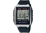 Funkchronograph Casio Funk, Schwarz, Armbanduhren, Herren, Quarzuhr, Armbanduhr Herren, Digitaluhr,Funkuhr, Resinarmband,Weltzeit