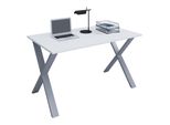 Schreibtisch Vcm "Schreibtisch BüRotisch Computertisch 110X80 Lona X", Weiß (Silber, Weiß), B:110Cm T:80Cm, Tische, Schreibtisch