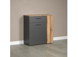 Kommode Home Affaire "Estepona", Anthrazit Und Eichefarben, B:80Cm H:86Cm T:38Cm, Sideboards, Kommode, Aufbewahrungsschrank FüR Viele RäUme - (B/T/H) 80/38/86 Cm